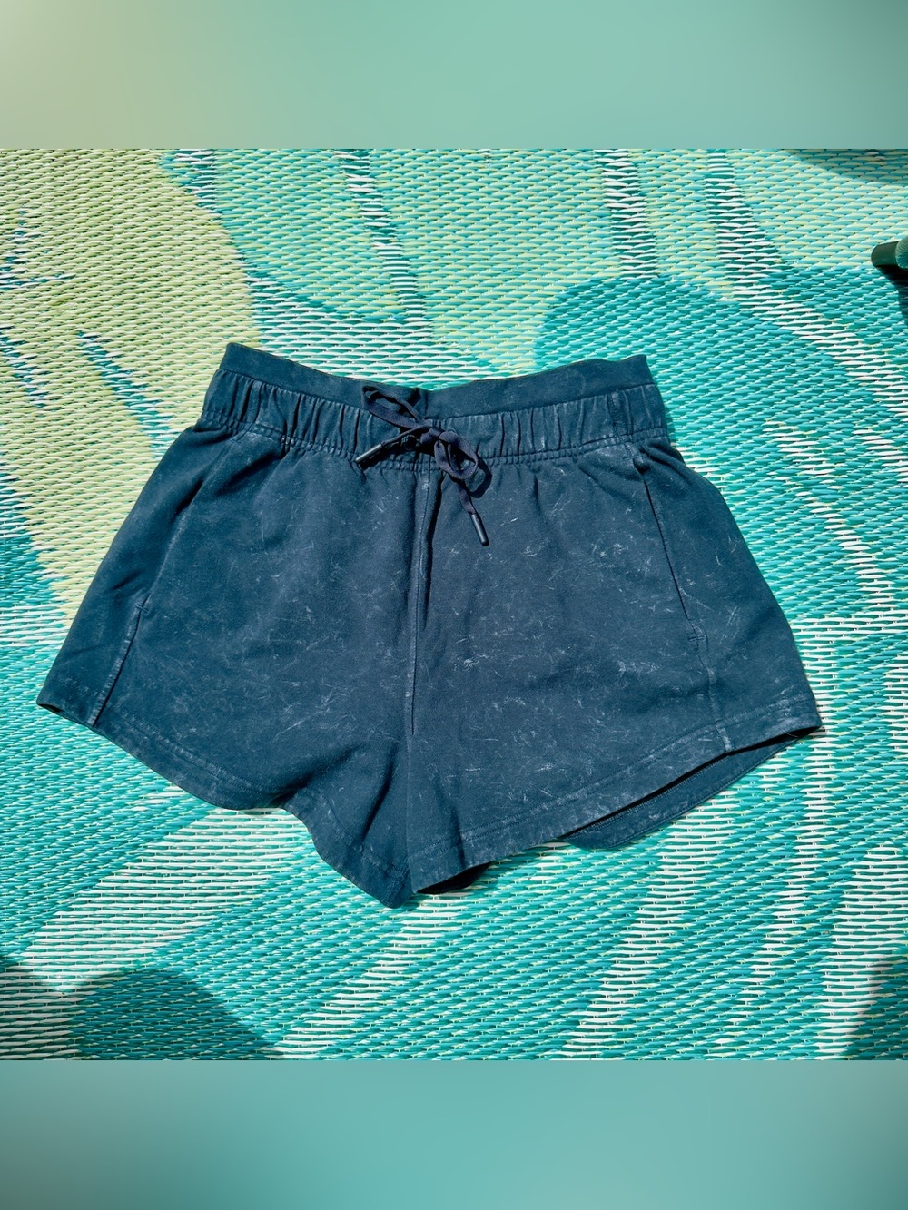 lululemon Inner Glow Shorts 3" Acid Rubber Dye True Navy Lounge Sweat Shorts